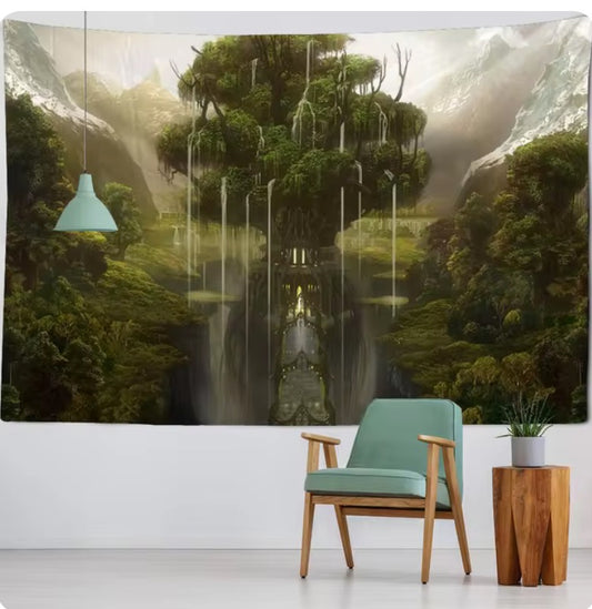 Jungle tree tapestry  scene