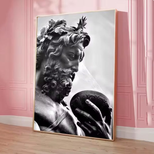 Vintage Classical Graffiti Art Poster: David Statue Design – Retro Quality Wall Decor for Home and Room